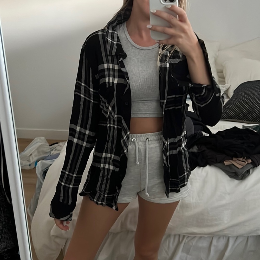 Rails Black And White Plaid Button Up - image 1